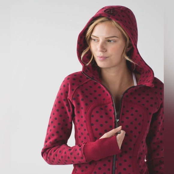 Lululemon Scuba Hoodie II Ghost Dot Heathered Cranberry Bordeaux Drama - Picture 4 of 17
